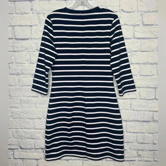 Banana Republic Striped Structured Nautical Casual 3/4 Sleeve Shirt Dress - Picture 4 of 4